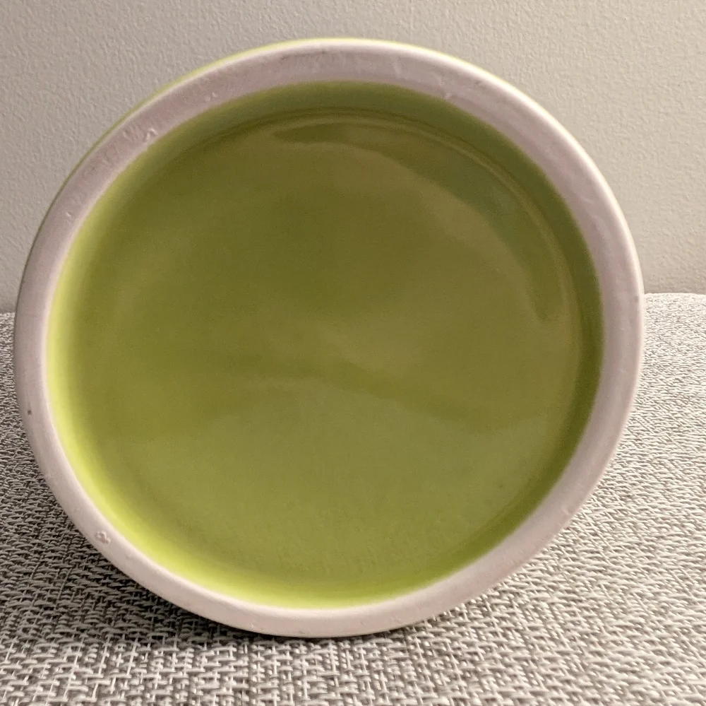 Green Vase/Utensil Caddy with Retro Geometric Design